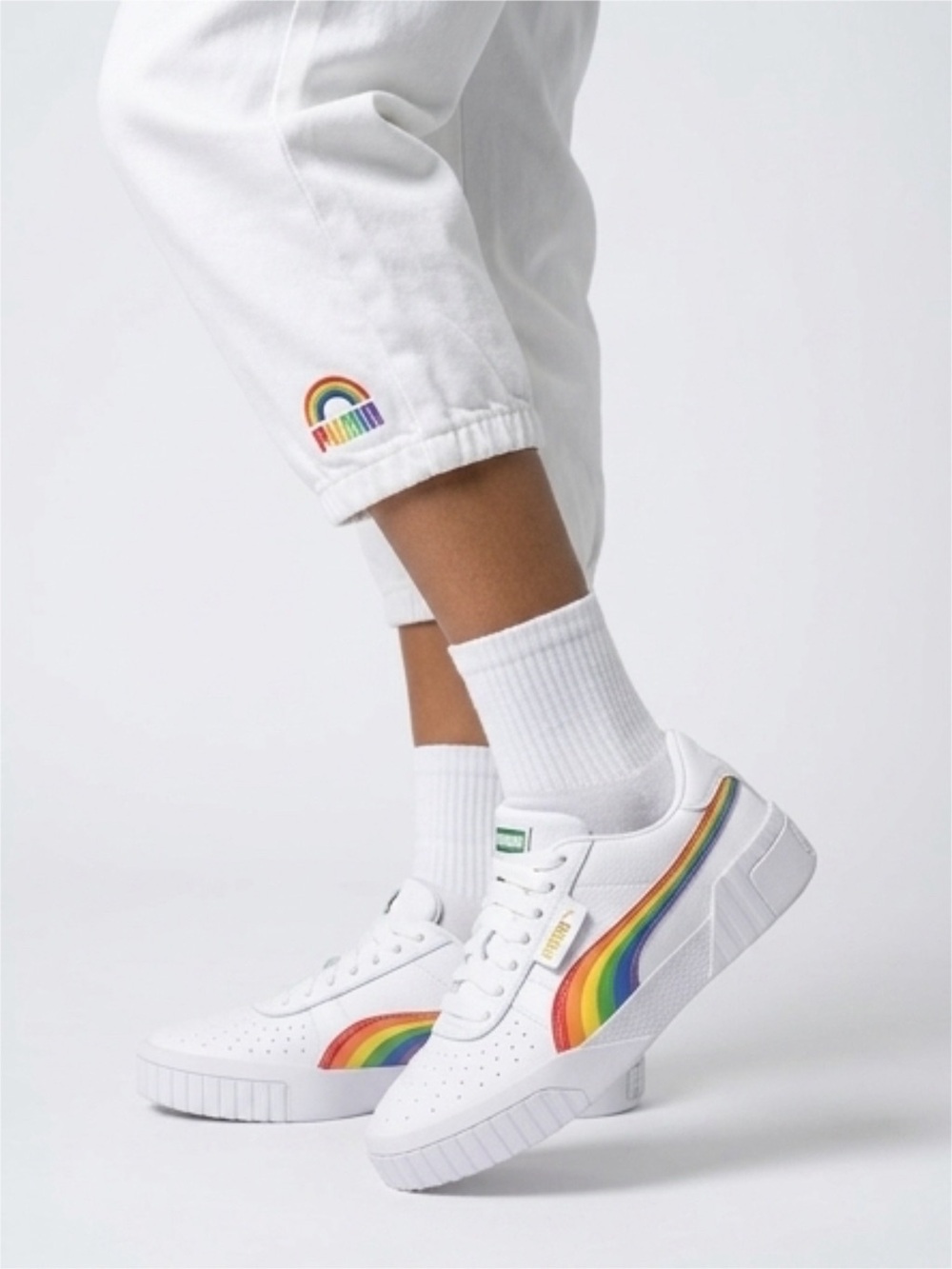 PUMA CALI RAINBOW ATHLETIC SHOES SIZE 6.5